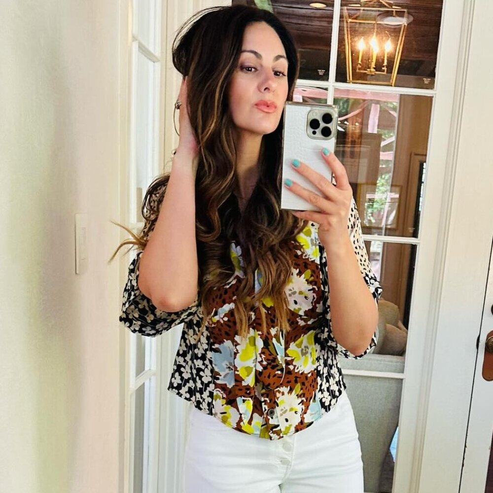 Cabi 6508 Patchwork Top Spring 2024 Medium Euc - image 1